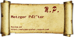 Metzger Péter névjegykártya