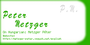 peter metzger business card